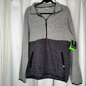 NWT LARGE MENS 1/2 ZIP FLEECE PULLOVER POCKETS